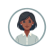 DALL·E 2025-01-07 09.49.15 - A generic female avatar featuring a professional and approachable appearance, with African skin tone, set within a circular frame. The avatar has medi